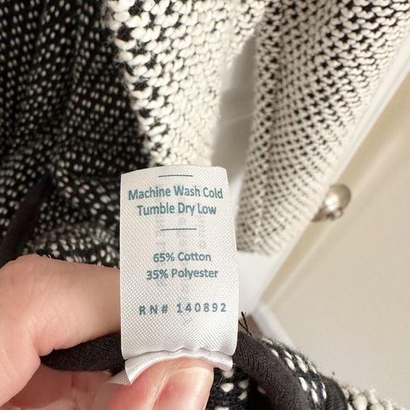 Marine Layer | Birdseye Black and White Oversized Open Cardigan Size Medium M - Picture 5 of 9